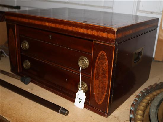 Mahogany inlaid canteen box